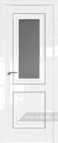 Дверь со стеклом ProfilDoors 28L Графит с молдингом Серебро Люкс (Белый люкс)