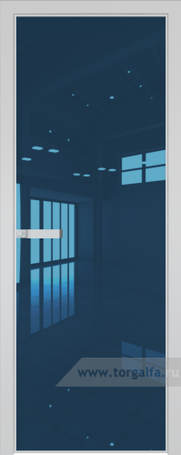 Дверь со стеклом ProfilDoors алюминиевая 1AGN с профилем Вайт (Зеркало Blue)