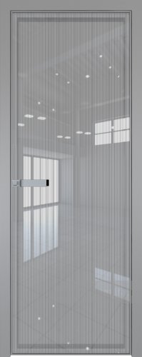 Дверь со стеклом ProfilDoors алюминиевая 1AGN с профилем Серебро (Узор Страйп)