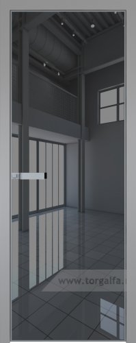 Дверь со стеклом ProfilDoors алюминиевая 1AGN с профилем Серебро (Зеркало Grey)