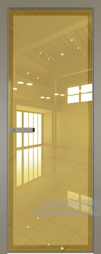 Дверь со стеклом ProfilDoors алюминиевая 1AGN с профилем Никель матовый (Зеркало Gold (Гезелла))