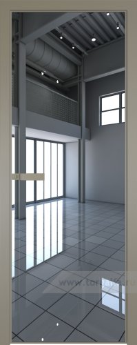 Дверь со стеклом ProfilDoors алюминиевая 1AGN с профилем Никель матовый (Зеркало)