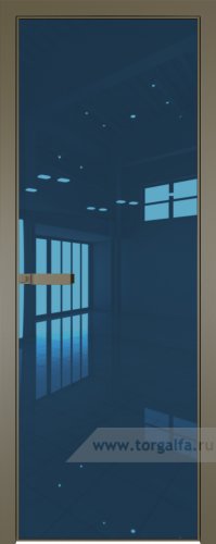 Дверь со стеклом ProfilDoors алюминиевая 1AGN с профилем Шампань (Зеркало Blue)