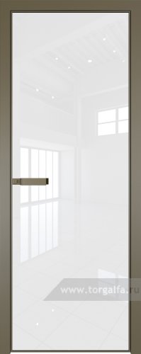 Дверь со стеклом ProfilDoors алюминиевая 1AGN с профилем Шампань (Lacobel Белый лак)