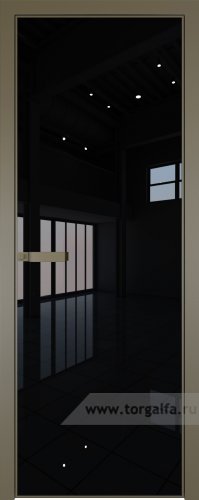 Дверь со стеклом ProfilDoors алюминиевая 1AGN с профилем Шампань (Lacobel Черный лак)