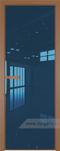 Дверь со стеклом ProfilDoors алюминиевая 1AGN с профилем Бронза (Зеркало Blue)