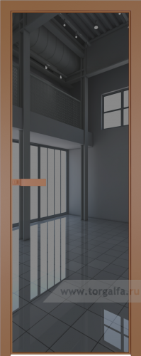 Дверь со стеклом ProfilDoors алюминиевая 1AGN с профилем Бронза (Зеркало Grey)