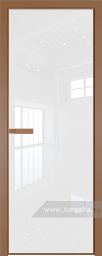 Дверь со стеклом ProfilDoors алюминиевая 1AGN с профилем Бронза (Lacobel Белый лак)