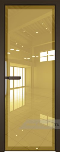 Дверь со стеклом ProfilDoors алюминиевая 1AGN с профилем Деорэ (Зеркало Gold (Гезелла))