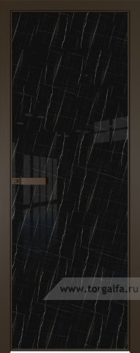 Дверь со стеклом ProfilDoors алюминиевая 1AGN с профилем Деорэ (Неро мрамор)