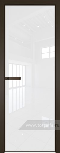Дверь со стеклом ProfilDoors алюминиевая 1AGN с профилем Деорэ (Lacobel Белый лак)
