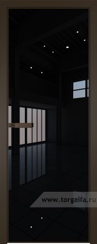 Дверь со стеклом ProfilDoors алюминиевая 1AGN с профилем Деорэ (Lacobel Черный лак)
