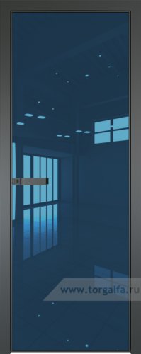 Дверь со стеклом ProfilDoors алюминиевая 1AGN с профилем Серая ночь (Зеркало Blue)