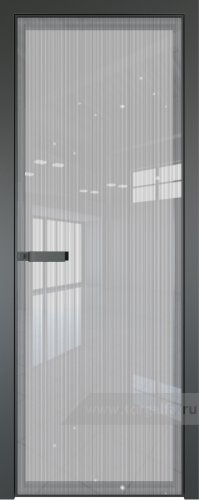 Дверь со стеклом ProfilDoors алюминиевая 1AGN с профилем Серая ночь (Узор Страйп)