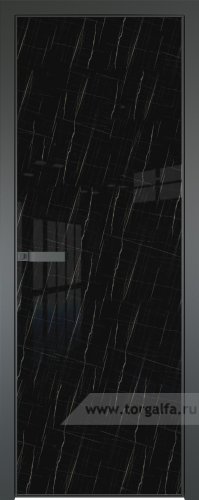 Дверь со стеклом ProfilDoors алюминиевая 1AGN с профилем Серая ночь (Неро мрамор)