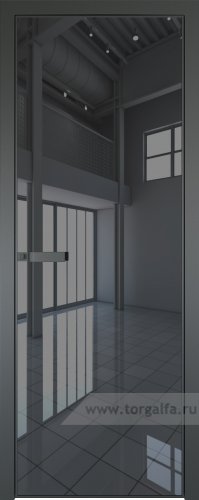 Дверь со стеклом ProfilDoors алюминиевая 1AGN с профилем Серая ночь (Зеркало Grey)