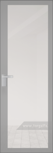 Дверь со стеклом ProfilDoors алюминиевая 2AGK с кромкой Матовая (Планибель б.цв., серый прокрас)
