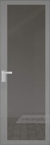 Дверь со стеклом ProfilDoors алюминиевая 2AGK с кромкой Матовая (Планибель графит, серый прокрас)