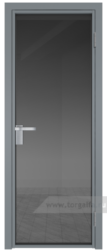 Дверь со стеклом ProfilDoors алюминиевая 1AG с профилем Серебро (Тонированное)