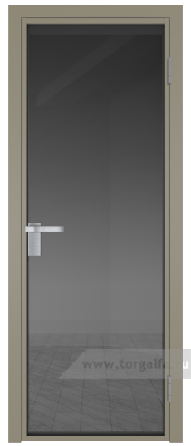 Дверь со стеклом ProfilDoors алюминиевая 1AG с профилем Никель матовый (Тонированное)