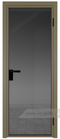 Дверь со стеклом ProfilDoors алюминиевая 1AG с профилем Шампань (Тонированное)