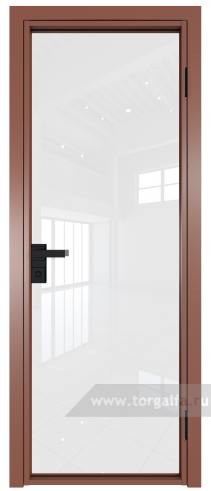 Дверь со стеклом ProfilDoors алюминиевая 1AG с профилем Бронза (Белый триплекс)