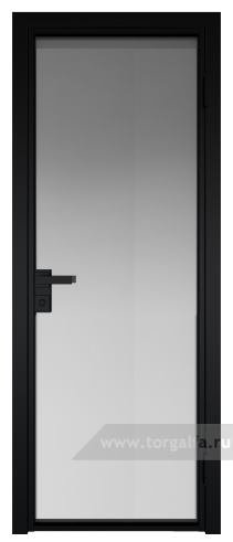 Дверь со стеклом ProfilDoors алюминиевая 1AG с профилем Черный матовый RAL9005 (Матовое)
