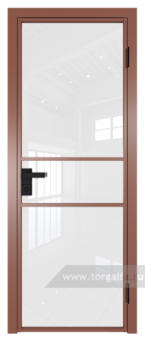 Дверь со стеклом ProfilDoors алюминиевая 2AG с профилем Бронза (Белый триплекс)