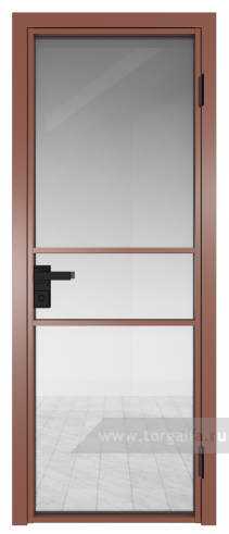 Дверь со стеклом ProfilDoors алюминиевая 2AG с профилем Бронза (Прозрачное)
