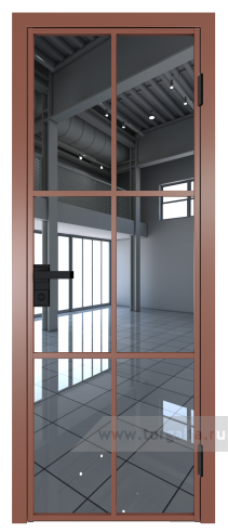 Дверь со стеклом ProfilDoors алюминиевая 3AG с профилем Бронза (Зеркало)