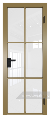 Дверь со стеклом ProfilDoors алюминиевая 3AG с профилем Золото (Белый триплекс)