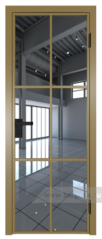 Дверь со стеклом ProfilDoors алюминиевая 3AG с профилем Золото (Зеркало)