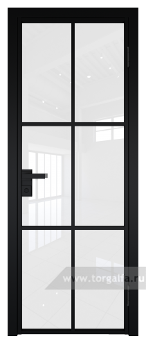 Дверь со стеклом ProfilDoors алюминиевая 3AG с профилем Черный матовый RAL9005 (Белый триплекс)