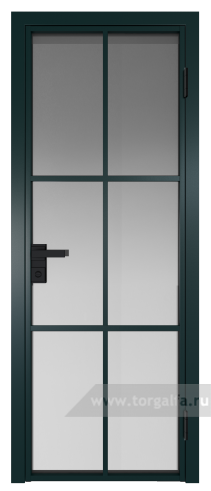 Дверь со стеклом ProfilDoors алюминиевая 3AG с профилем Зеленый матовый RAL6004 (Матовое)