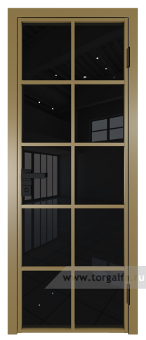 Дверь со стеклом ProfilDoors алюминиевая 4AG с профилем Золото (Черный триплекс)