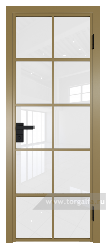 Дверь со стеклом ProfilDoors алюминиевая 4AG с профилем Золото (Белый триплекс)