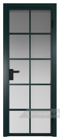 Дверь со стеклом ProfilDoors алюминиевая 4AG с профилем Зеленый матовый RAL6004 (Матовое)