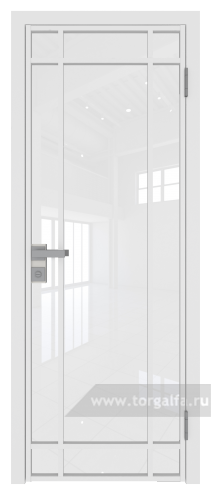 Дверь со стеклом ProfilDoors алюминиевая 5AG с профилем Вайт (Белый триплекс)