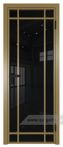 Дверь со стеклом ProfilDoors алюминиевая 5AG с профилем Золото (Черный триплекс)