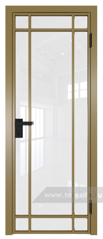 Дверь со стеклом ProfilDoors алюминиевая 5AG с профилем Золото (Белый триплекс)