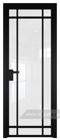 Дверь со стеклом ProfilDoors алюминиевая 5AG с профилем Черный матовый RAL9005 (Белый триплекс)