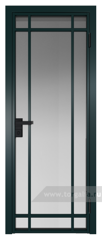 Дверь со стеклом ProfilDoors алюминиевая 5AG с профилем Зеленый матовый RAL6004 (Матовое)