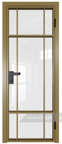 Дверь со стеклом ProfilDoors алюминиевая 8AG с профилем Золото (Белый триплекс)