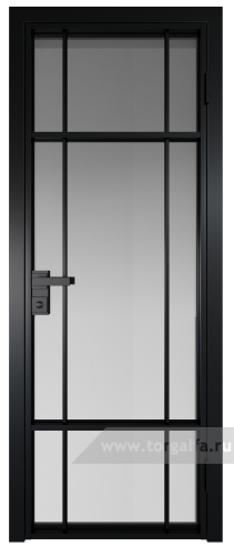 Дверь со стеклом ProfilDoors алюминиевая 8AG с профилем Черный матовый RAL9005 (Матовое)