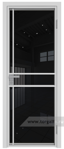 Дверь со стеклом ProfilDoors алюминиевая 9AG с профилем Вайт (Черный триплекс)