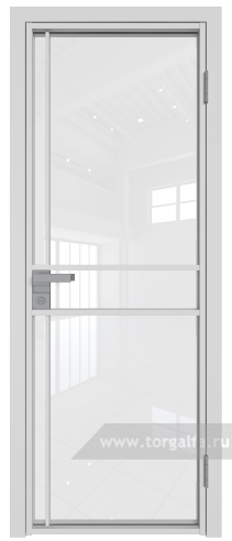 Дверь со стеклом ProfilDoors алюминиевая 9AG с профилем Вайт (Белый триплекс)