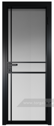 Дверь со стеклом ProfilDoors алюминиевая 9AG с профилем Черный матовый RAL9005 (Матовое)