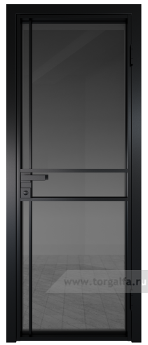 Дверь со стеклом ProfilDoors алюминиевая 9AG с профилем Черный матовый RAL9005 (Тонированное)