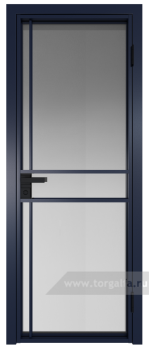 Дверь со стеклом ProfilDoors алюминиевая 9AG с профилем Cиний матовый RAL5003 (Матовое)