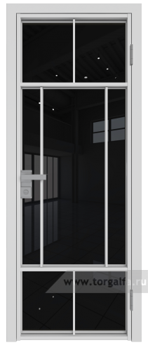 Дверь со стеклом ProfilDoors алюминиевая 10AG с профилем Вайт (Черный триплекс)